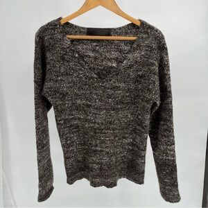 The Elder Statesman Womens 100% Cashmere Sweater Size L Vneck Brown